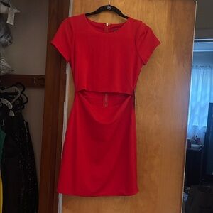 Valentines Day NWT Express Chic Red Cutout Dress
